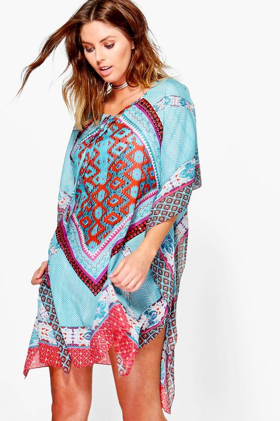 Hannah Tribal Sequin Beach Kaftan